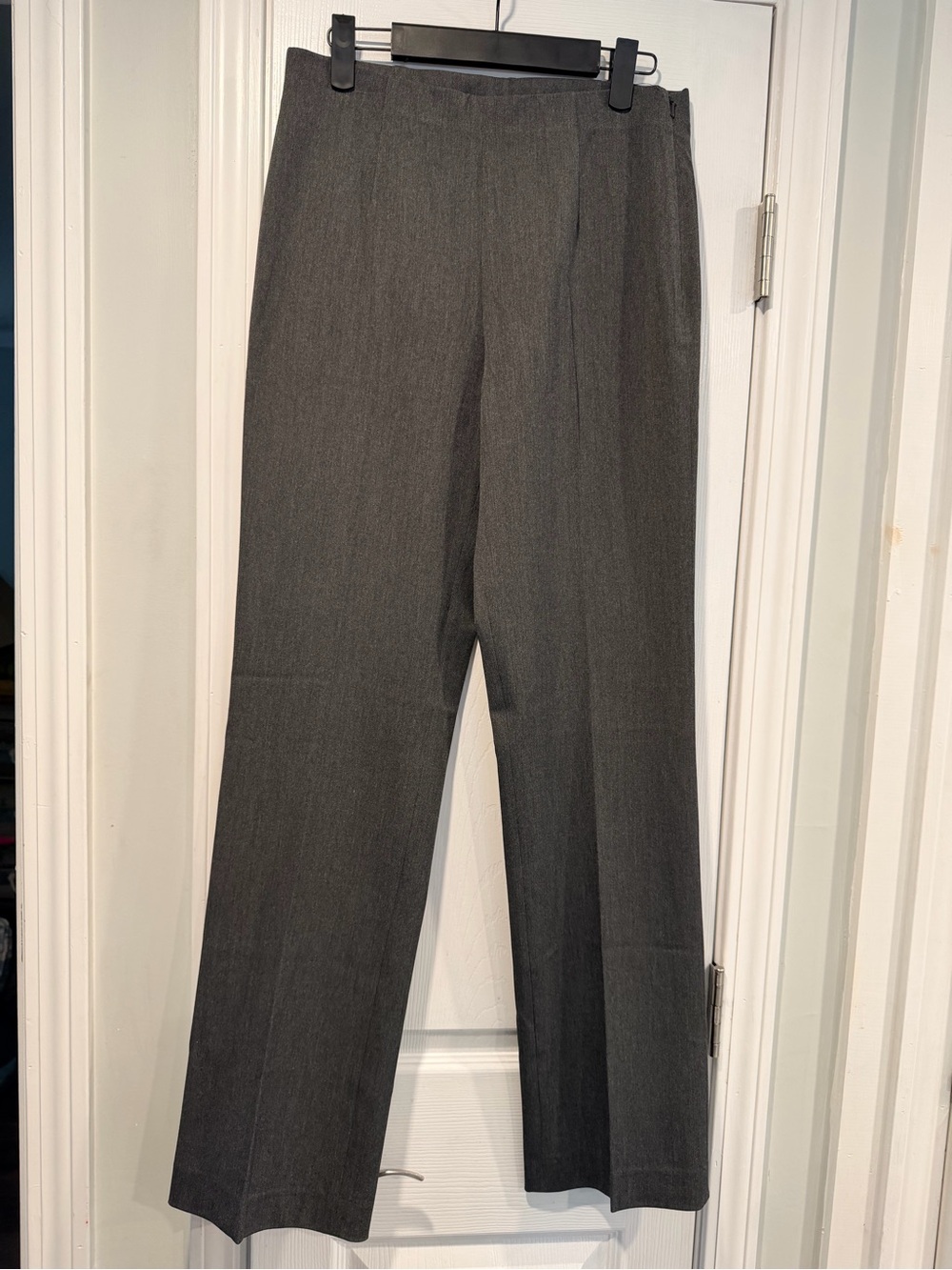 NWT Nic + Zoe Size 4 Graphite Heather Gray Straight Leg Stretch Zip Dress Pants